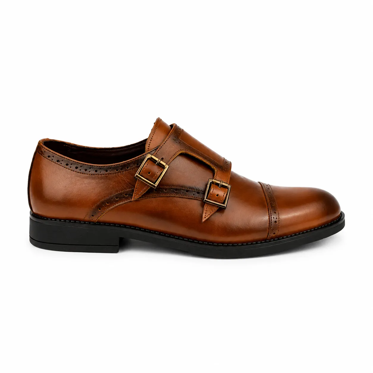 Chaussure homme 127 marron deux boucle  miniature